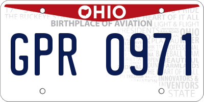 OH license plate GPR0971