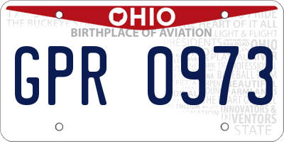 OH license plate GPR0973