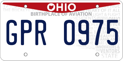 OH license plate GPR0975