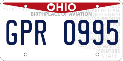 OH license plate GPR0995