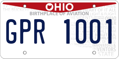 OH license plate GPR1001