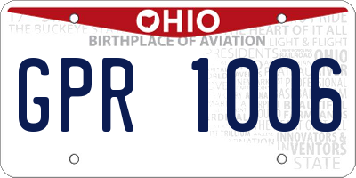 OH license plate GPR1006