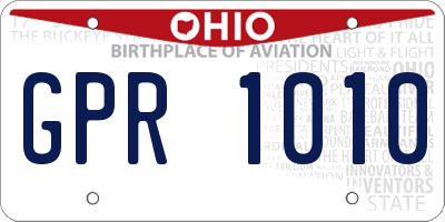 OH license plate GPR1010
