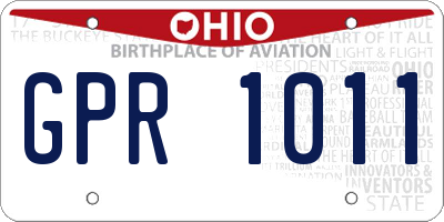 OH license plate GPR1011