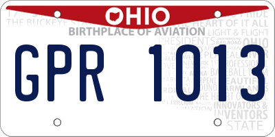 OH license plate GPR1013