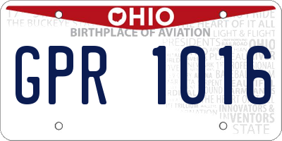 OH license plate GPR1016