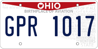 OH license plate GPR1017