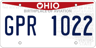 OH license plate GPR1022