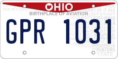 OH license plate GPR1031