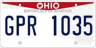 OH license plate GPR1035