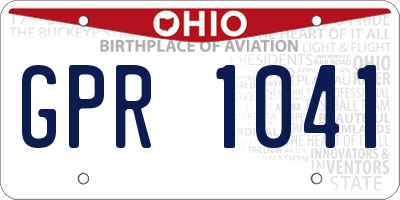 OH license plate GPR1041