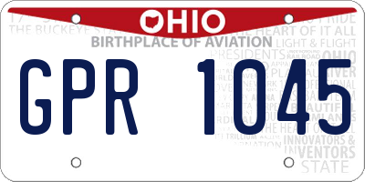 OH license plate GPR1045
