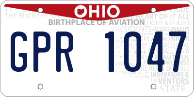 OH license plate GPR1047