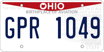 OH license plate GPR1049