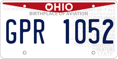 OH license plate GPR1052