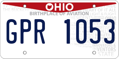 OH license plate GPR1053