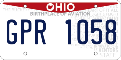 OH license plate GPR1058
