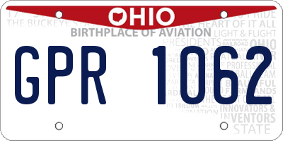 OH license plate GPR1062