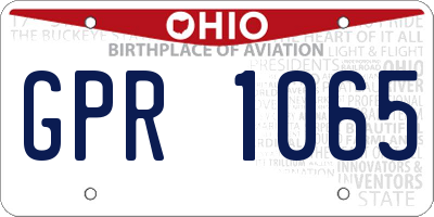 OH license plate GPR1065