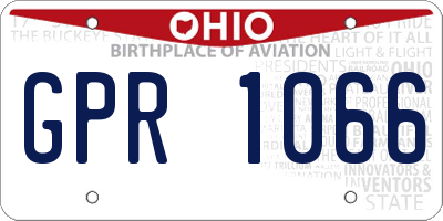 OH license plate GPR1066