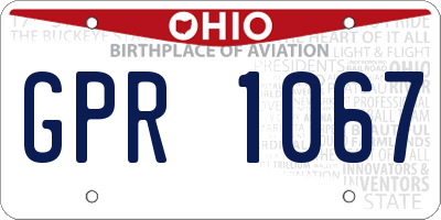 OH license plate GPR1067