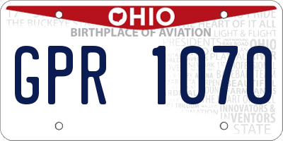OH license plate GPR1070