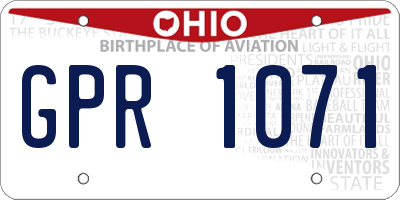 OH license plate GPR1071