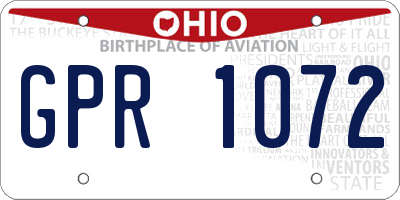 OH license plate GPR1072