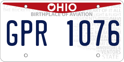 OH license plate GPR1076