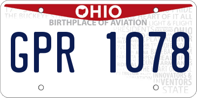 OH license plate GPR1078