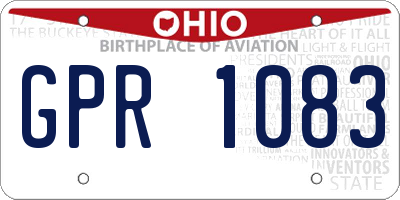 OH license plate GPR1083