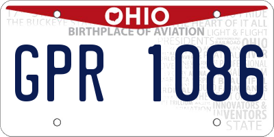 OH license plate GPR1086