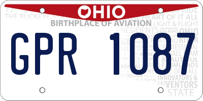 OH license plate GPR1087