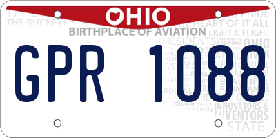 OH license plate GPR1088