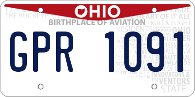 OH license plate GPR1091