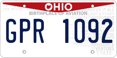 OH license plate GPR1092