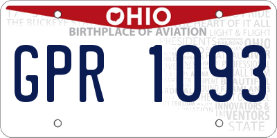 OH license plate GPR1093