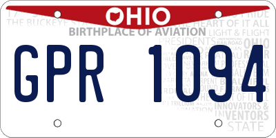 OH license plate GPR1094