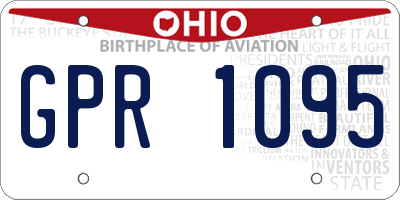 OH license plate GPR1095