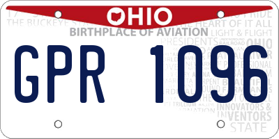 OH license plate GPR1096