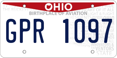 OH license plate GPR1097