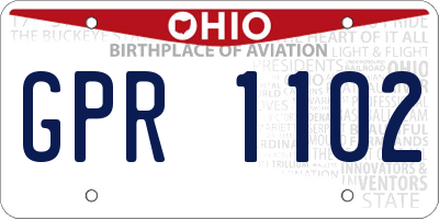 OH license plate GPR1102