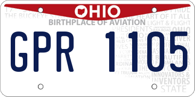 OH license plate GPR1105
