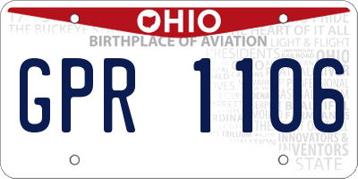OH license plate GPR1106