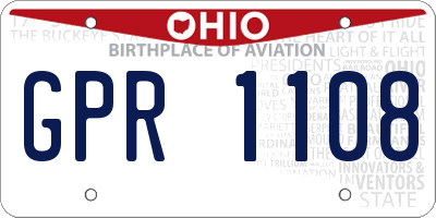 OH license plate GPR1108