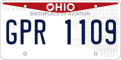 OH license plate GPR1109