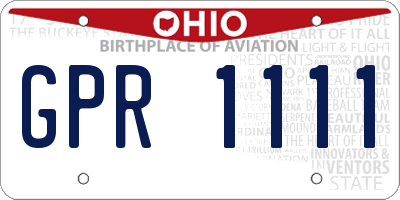 OH license plate GPR1111