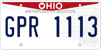 OH license plate GPR1113