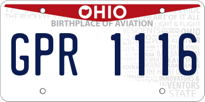 OH license plate GPR1116