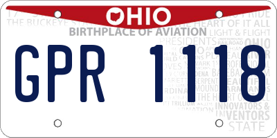 OH license plate GPR1118